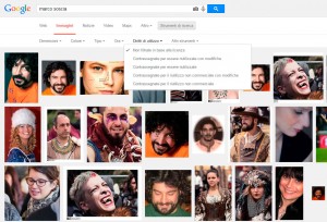 La schermata con le opzioni di ricerca per immagini su Google